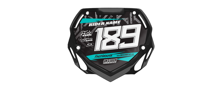Box BMX Number Plate Graphics - Pattern Aqua