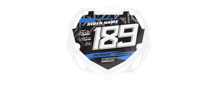 Box BMX Number Plate Graphics - Pattern Blue