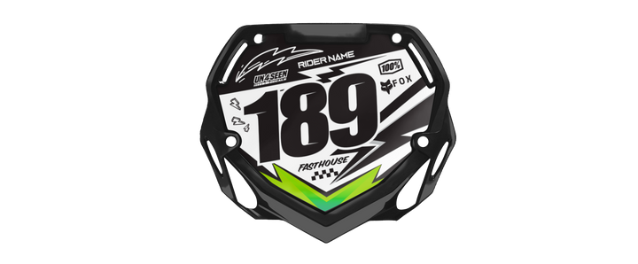 Box BMX Number Plate Graphics - Scribble Green