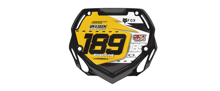 Box BMX Number Plate Graphics - Speedway Yellow