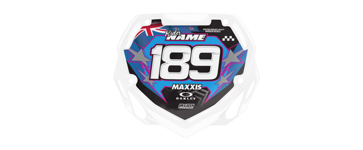 Box BMX Number Plate Graphics - States Blue