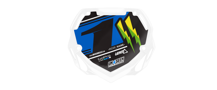 BMX Number Plate Graphics - Boltz Blue