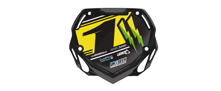 BMX Number Plate Graphics - Boltz Yellow