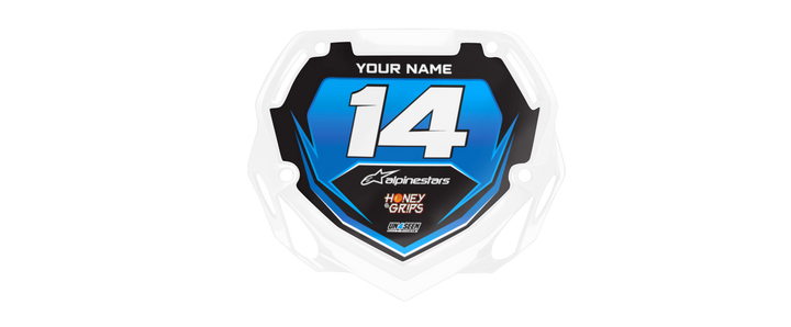 Box BMX Number Plate Graphics - Fade Blue