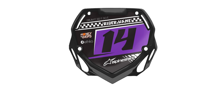 Box BMX Number Plate Graphics - Finish Purple