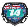 Box BMX Number Plate Graphics - Flags Aqua