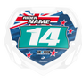 Box BMX Number Plate Graphics - Flags Aqua