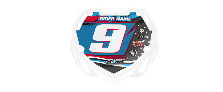 Box BMX Number Plate Graphics - Stars Blue