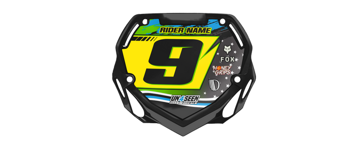 Box BMX Number Plate Graphics - Stars Yellow