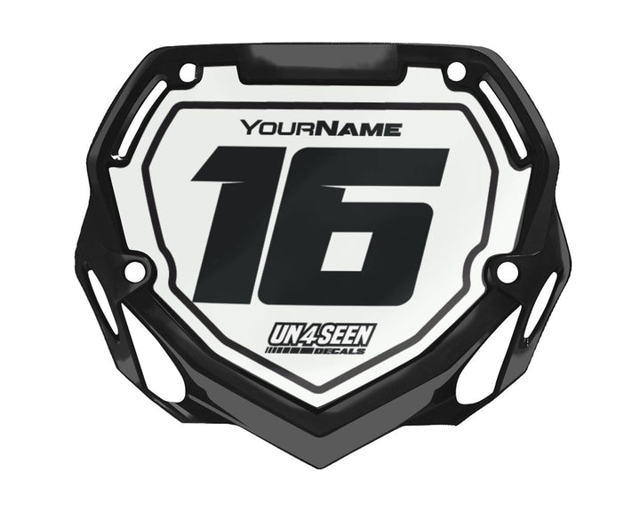 Box BMX Number Plate Graphics - Border White