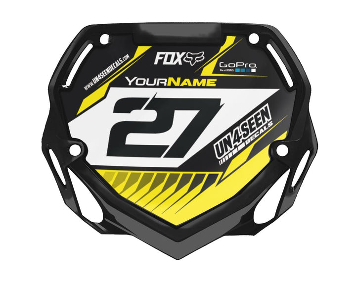 Box BMX Number Plate Graphics - Shade Yellow