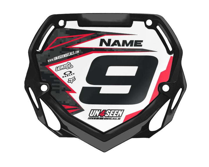 Box BMX Number Plate Graphics - Mellow Red